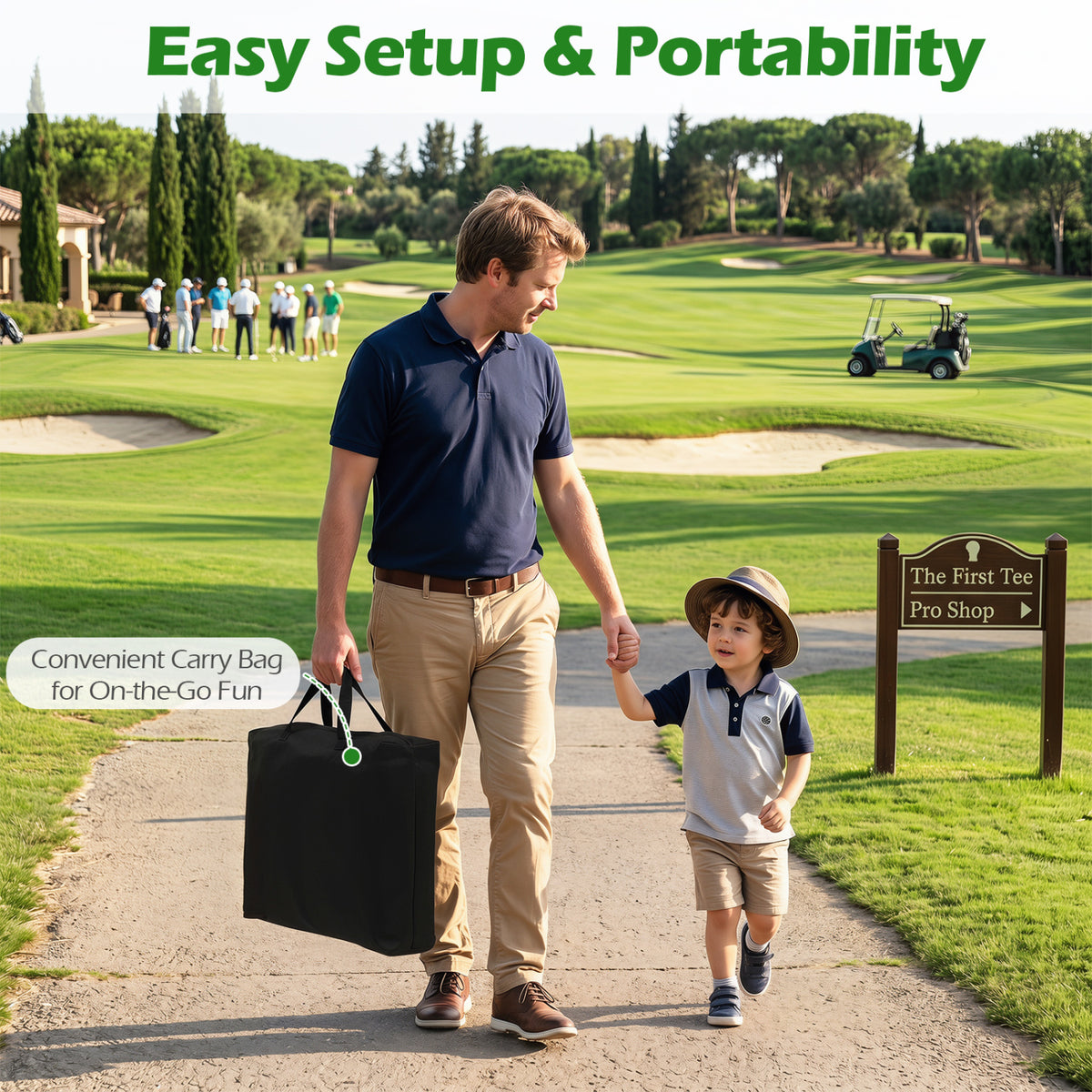 71 x 71 Inches Golf Chipping Game Set for Indoor and Outdoor Practice