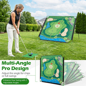 71 x 71 Inches Golf Chipping Game Set for Indoor and Outdoor Practice