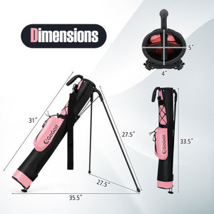 Golf Stand Bag Lightweight Golf Bag for The Driving Range-Pink