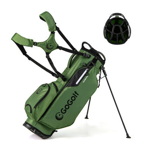 Golf Stand Bag Lightweight Golf Bag with 8 Way Top Dividers and 5 Zippered Pockets-Green