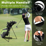 Golf Stand Cart Bag with 6-Way Divider Carry Pockets-Green