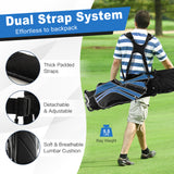 Golf Stand Cart Bag with 6-Way Divider Carry Pockets-Green