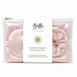 Goodnight Gorgeous Pink Satin Sleep Set | Pillowcase Sleep Mask Scrunchie Gift Set For Her