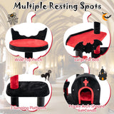 Gothic Cat Tree 53" Tall Cat Tower with Cat Bed and Arch-Shaped Condo-Black