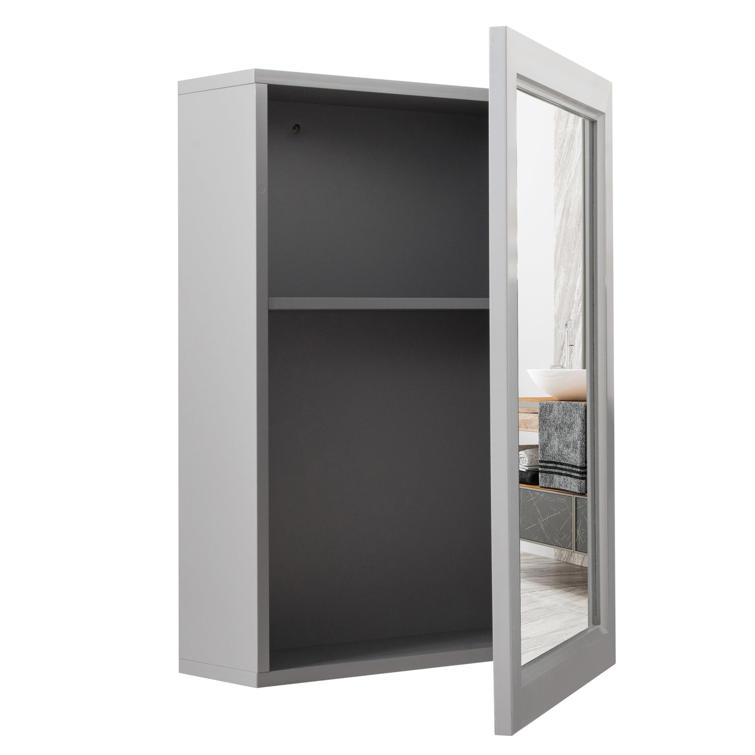 Wall Mounted Adjustable Medicine Storage Mirror Cabinet