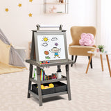 3 in 1 Double-Sided Storage Art Easel-Green