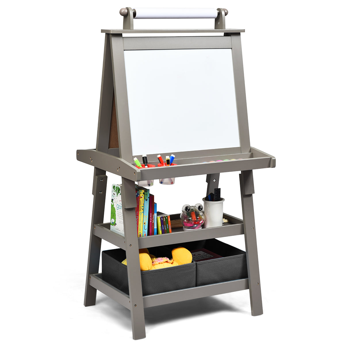 3 in 1 Double-Sided Storage Art Easel-Green