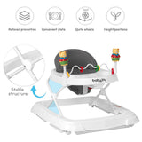 Adjustable Height Removable Folding Portable Baby Walker-Blue