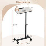Gray Overbed Rolling Table Food Tray