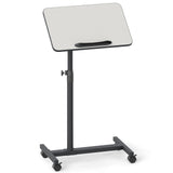 Gray Overbed Rolling Table Food Tray