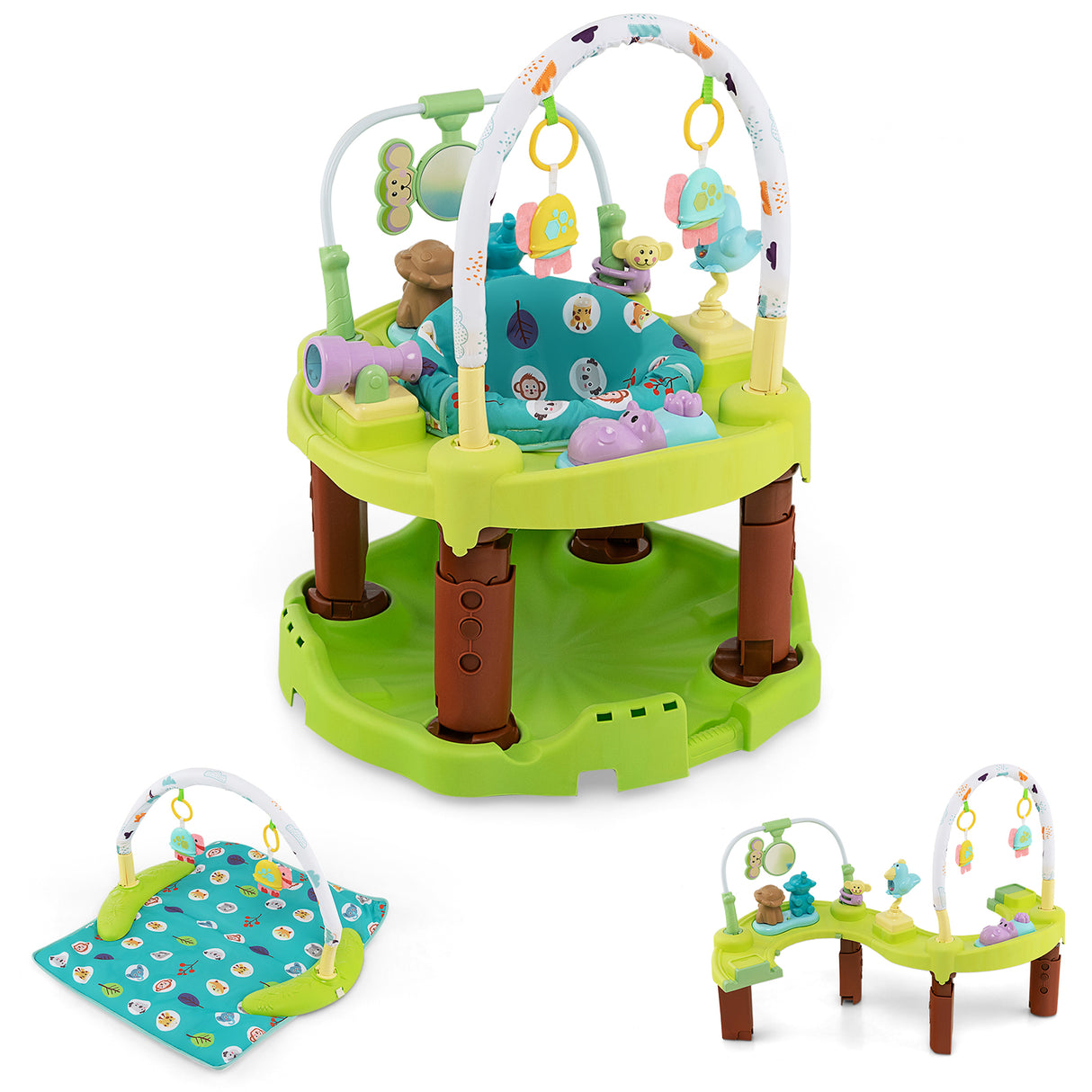 3-in-1 Baby Activity Center with 3-position for 0-24 Months-Pink