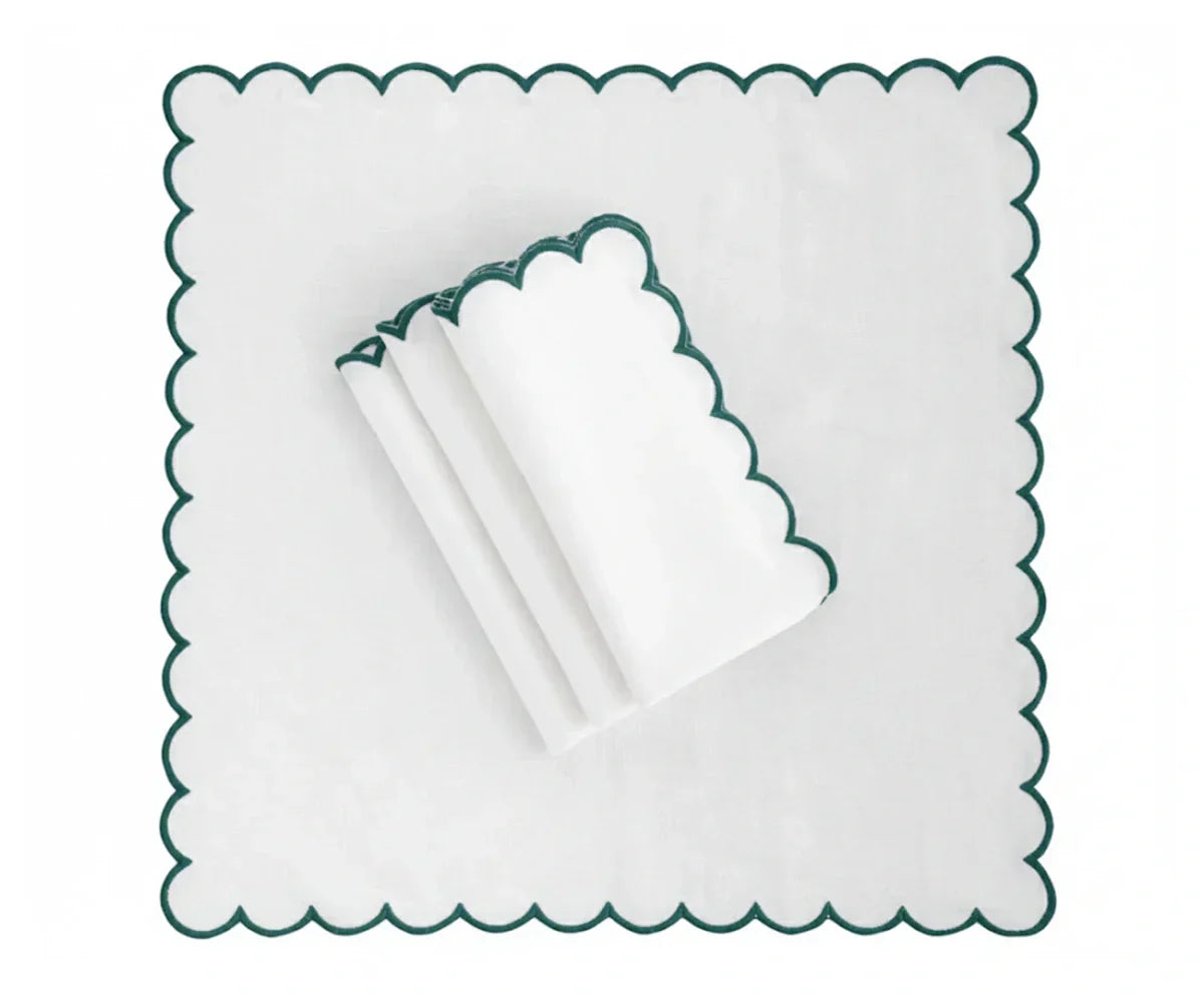 Green scallop napkins