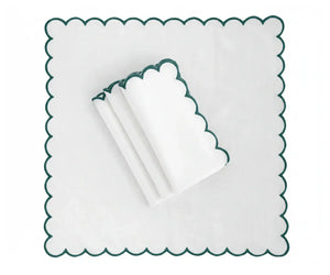 Green scallop napkins