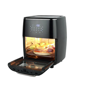 Large Capacity 13L Air Fryer with Transparent Rotating Oven