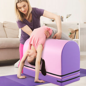 Gymnastics Vaulting Box with Detachable Mat Carrying Handle for Kids-Purple