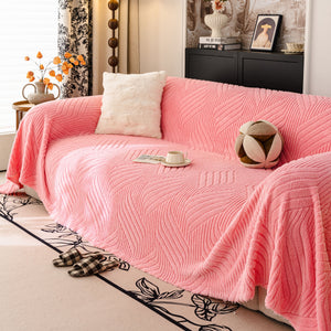 Plush Flannel Fleece Sofa Throw Blanket, Soft & Cozy Furniture Protector for Couch