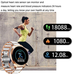 New Ceramic Smart Sport Fitness Watch For Women With Heart Rate Blood Pressure Monitor For Android and  IOS Sistems Sport Multifunctional Steel Belt Smartwatch