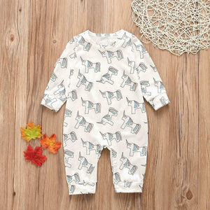 Baby Clothes Boys Girls Romper Floral Dinosaur Car Printed Long Sleeve Cotton Romper Kids Jumpsuit Playsuit For Kids