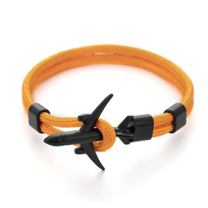 Elegant Modern Fashion Black Anchor Luxury Bracelets For Men And Women Charm Rope Chain Couple Bracelet Metal Airplane Leather Hooks Homme Jewelry