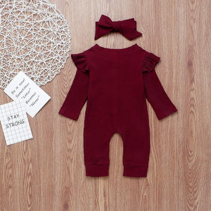 Baby Girl Boy Cotton Clothes Knitted Romper Jumpsuit With Bow In Classic Style For Girls Baby