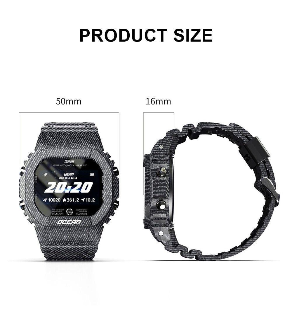 Military Ocean Army Smart Watch For Menand Woman For  Fitness and Sport With Tracker Blood Pressure Message Push Heart Rate Monitor and Clock Smartwatc For Android
