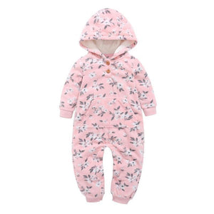 Modern Popular Fashion Newborn One Piece Fleece Hooded Jumpsuit Long Sleeved Baby Body suits Romper For Girls and Boys Kids