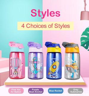 Kids Cartoon Leakproof Creative Baby Feeding Water Cup With Straws For Children Bright Colors Durable Kid Bottles