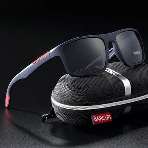 BARCURTR90 Ultralight Polarized Sunglasses for Men Vintage Square Eyewear with UV400 Protection for Summer