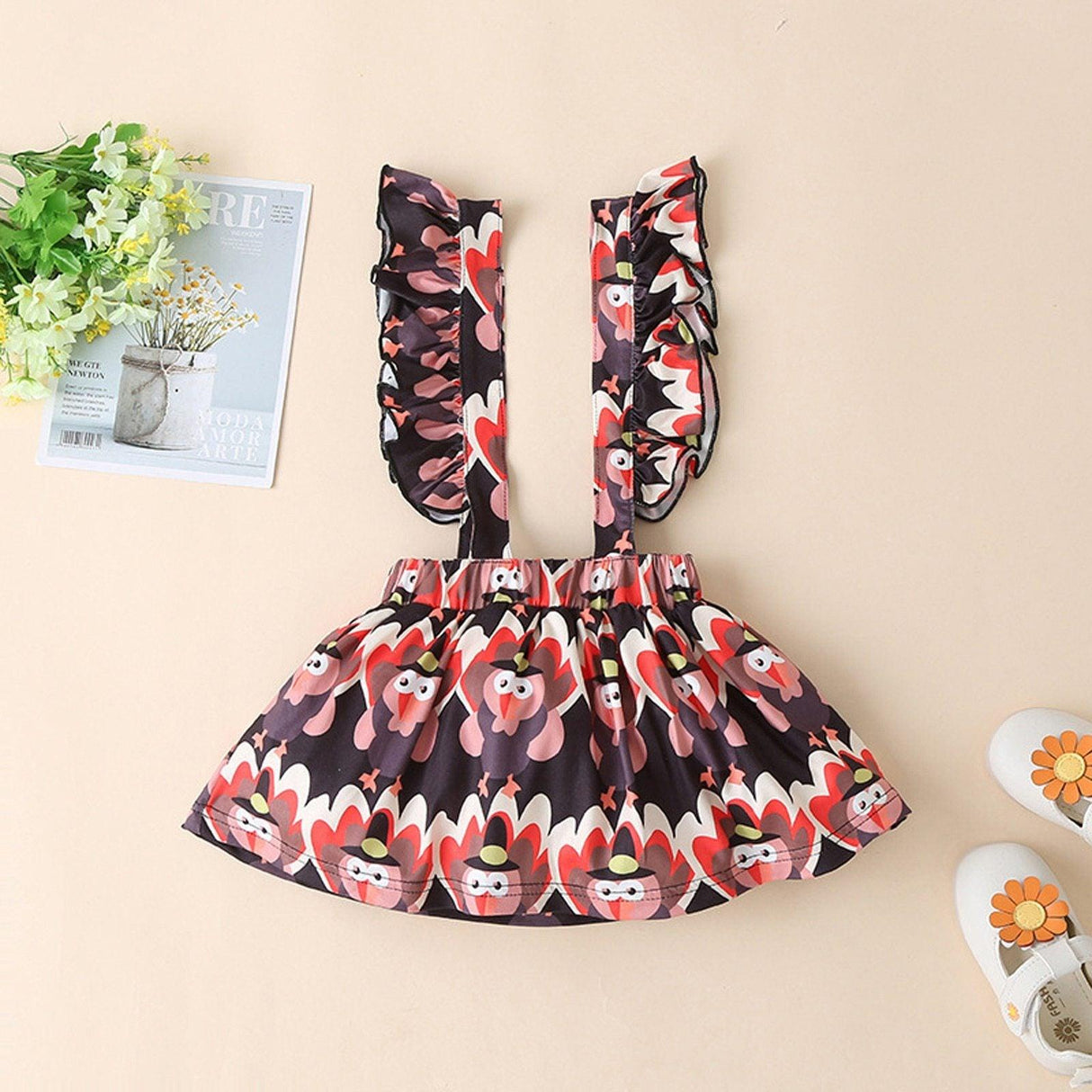 2 Pcs  Newborn Baby Girls Clothes Set  Romper Tops Suspender Skirt Dress Thanksgiving  Winter  Outfits