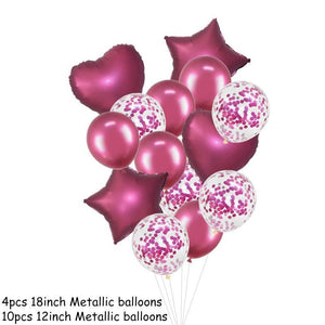 14Pcs Multi Confetti Balloons For Happy Birthday Party Balloons In Several Luxury Variant Helium Ballons For Celebrations for Boy Girls and  Babies party