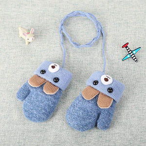 New Fashion Children Winter Hats Baby Kids Girl Solid Knitted Beanies Caps Hair thick ball And Modern Gloves