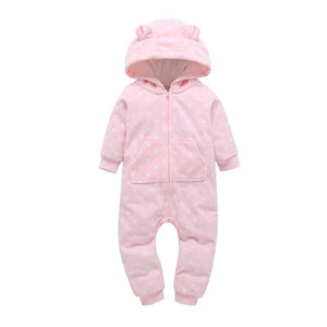 Modern Popular Fashion Newborn One Piece Fleece Hooded Jumpsuit Long Sleeved Baby Body suits Romper For Girls and Boys Kids