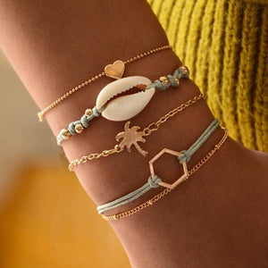 Modern Fashion New Luxury Different Style Elegant Elephant Tree Of Life Tassel Chain Bracelet Sets For Women Jewelry Trend Sets For Her