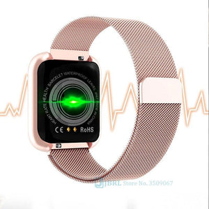 Luxury NEW Fashion Style Stainless Steel Smart Watch For Women and Men Electronics Sport Wrist Watch For Android IOS Square Smartwatch Smart