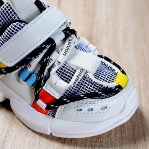 New Kids Shoes Toddler Girls Boy Sneakers Lace Up Design Mesh Breathable Children Tennis Fashion Little Baby Shoes