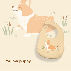 Colorful Baby Stuff Waterproof Silicone Bib Feeding Baby Cartoon Aprons Adjustable Bibs Burp Cloths