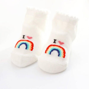 Comfortable Cute Cotton Newborn Soft Baby Girls Boys Socks Infant Toddler Stripe Anti Slip Stretchy Socks