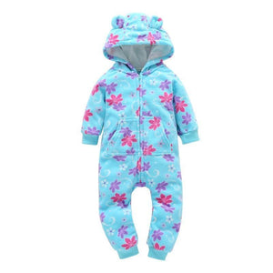 Modern Popular Fashion Newborn One Piece Fleece Hooded Jumpsuit Long Sleeved Baby Body suits Romper For Girls and Boys Kids