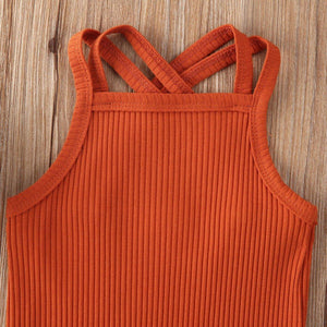 Luxury Modern Baby Kids Boy and Girl Infant Romper Jumpsuit Cotton Outfits Set Ribbed Solid Clothes For Kids