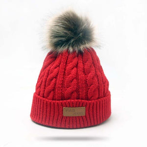 Modern Warm Baby Beanies Hat Pompon Children Hats Knitted Cute Cap For Girls Elegant For Winter