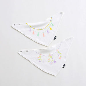 2 Pcs Baby Bibs Bandana Cotton Double Layers Drool Bib For Boys And Girls Triangle Bibs Infant Towel