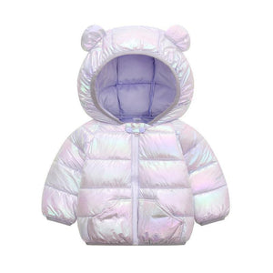 Shiny Toddler Baby Warm Hooded Coat Winter Outerwear Infant Clothes Cute Jacket Baby Clothes For Girls