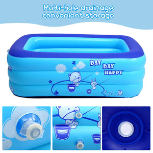 Inflatable Family Pool with Bubble Bottom Create a Splashing Good Time
