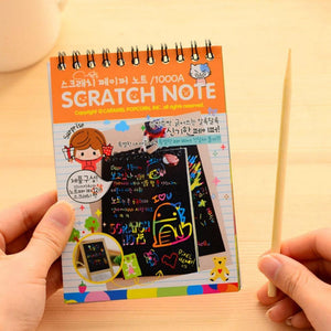 Magic Book Colorful Dazzle Scratch Note Sketchbook Paper Graffiti Coils Drawing Book Children Education Book