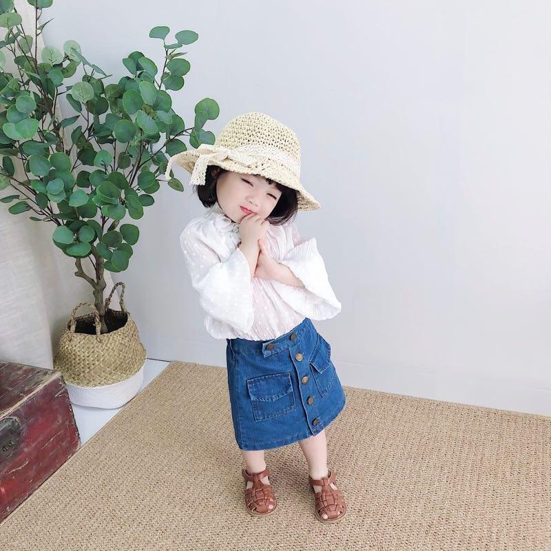Handmade Modern Elegant Lady Baby Girls Breathable Lace Cap With Bow Great For Beach Sun