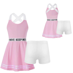 Girls' A-Line Tennis Dress with Criss Cross Straps