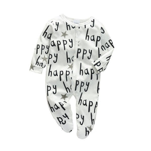 Newborn Baby Rompers Pajama Cotton Cute Letter I Love Daddy and Mummy Long Sleeve rompers Clothes For Baby Kids