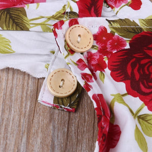 Luxury Modern Cute Floral Romper Baby Girls Clothes Jumpsuit Romper Headband Toddler Dress With Bow For Girls