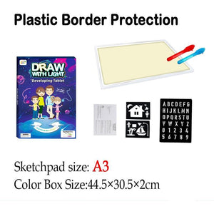 Draw With Light-Fun And Developing Drawing&write Flip Board Kids Educational Toy Magic Drawing Lighting In Dark Gift For Child