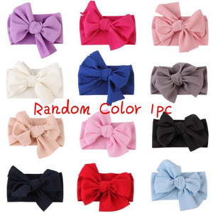 Elastic Candy Solid Color Head Wrap Newborn Head bands Bowknot Bows for Baby Girl Hair Accessories